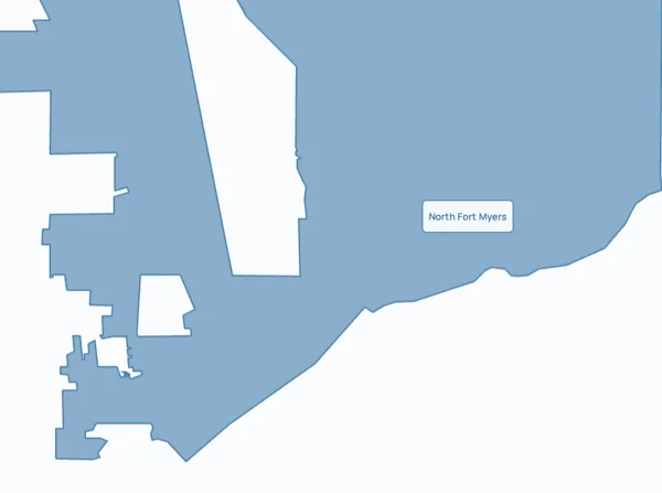 Illustrated map of North Fort Myers