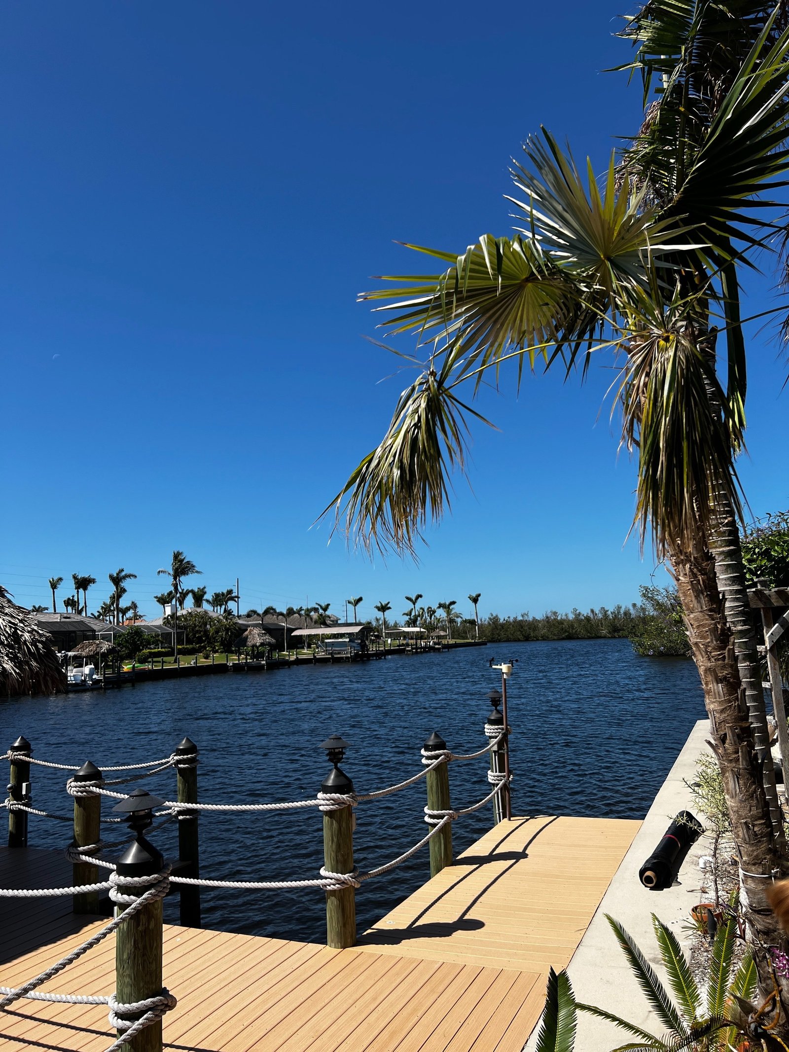 A private dock on a Southwest Florida gulf-access canal