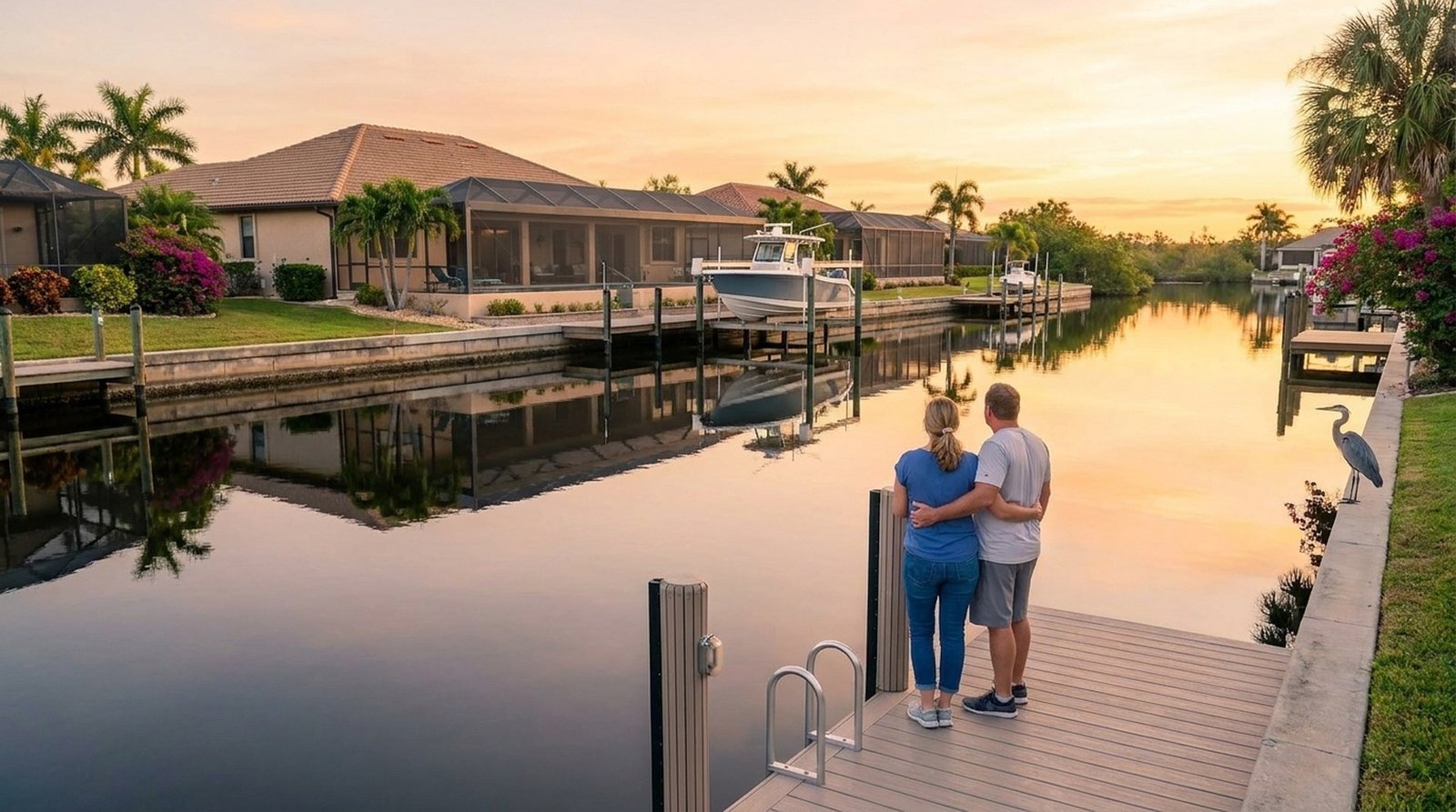 Buyers touring a Cape Coral waterfront home