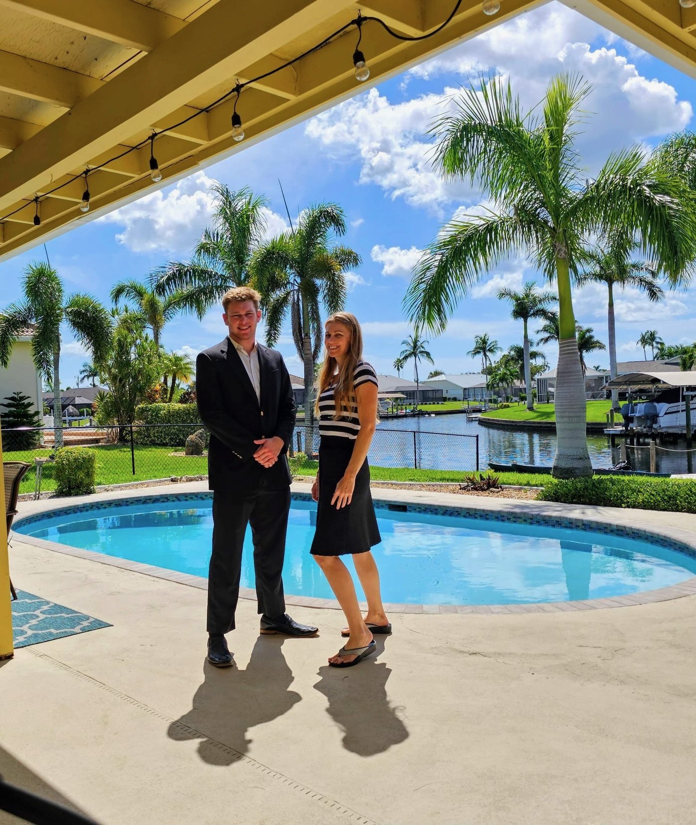 A screened lanai and pool at a Southwest Florida home