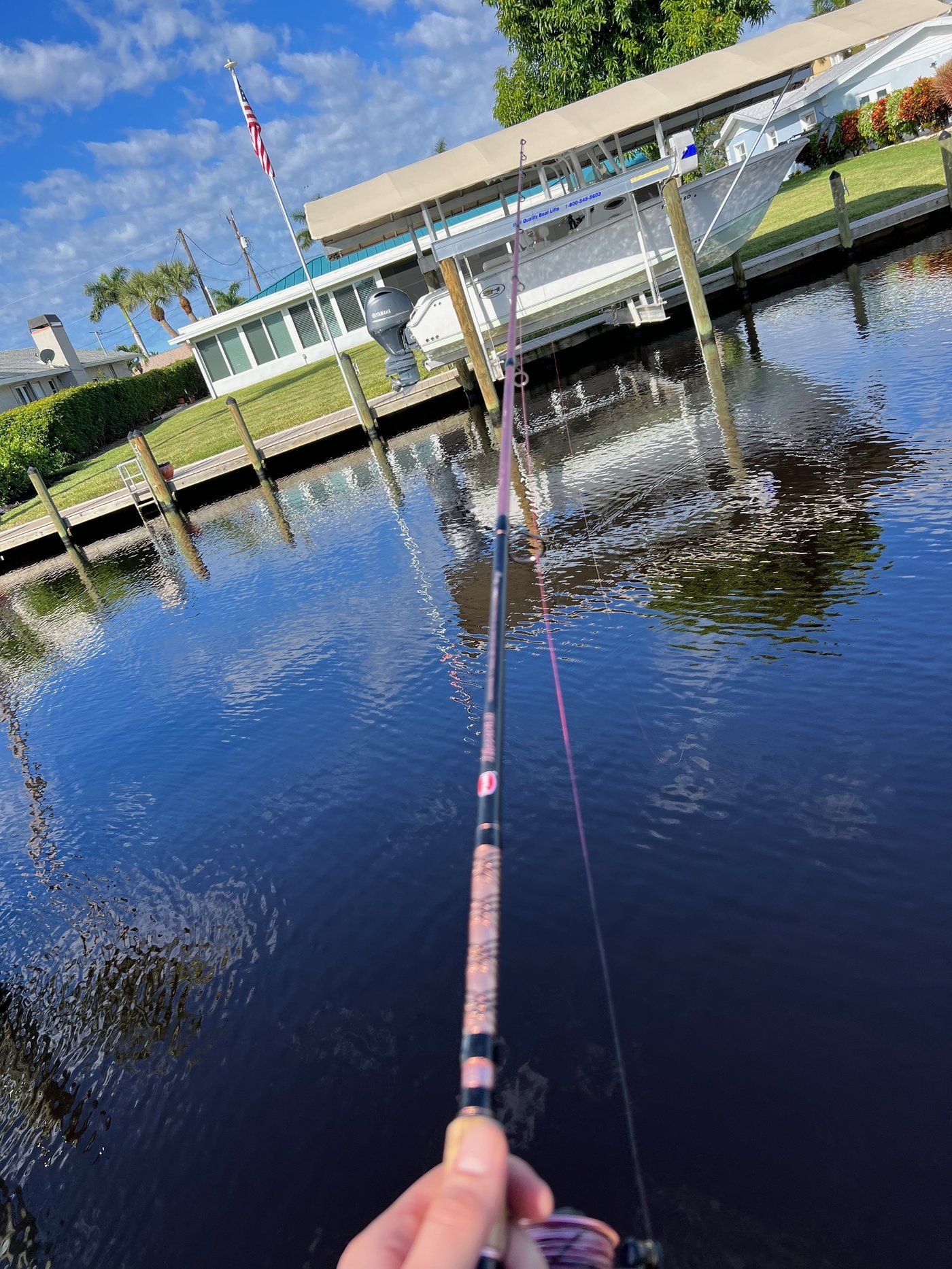 Backyard dock on a Cape Coral canal