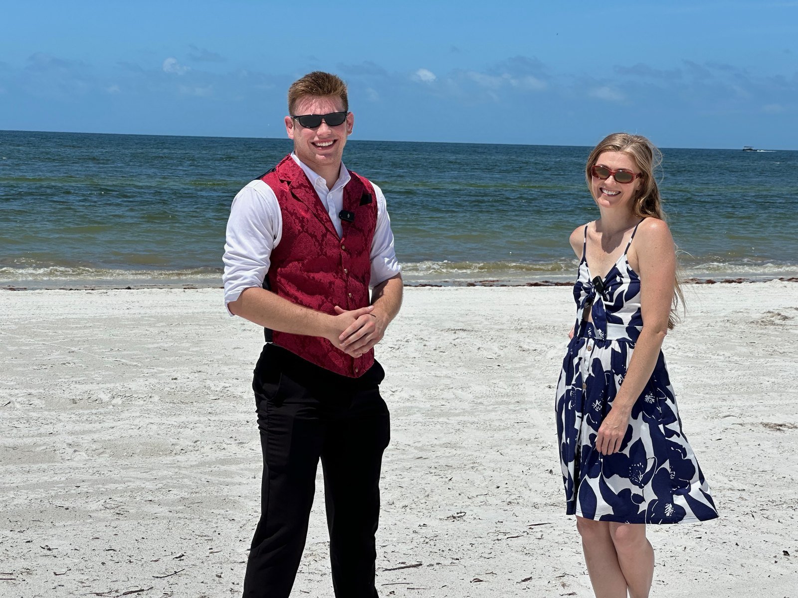 Brayden and Susan Milner, The Milner Team, on the beach in Southwest Florida